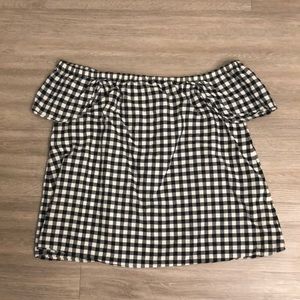 Gingham Off the Shoulder Top J. Crew